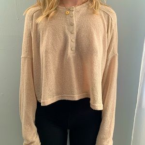 Long sleeve lounge crop top